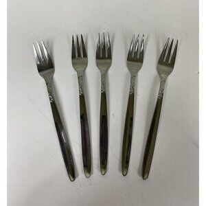 VTG Wellingware Stainless Japan Lot 5 Cocktail Seafood Forks Silverware Flatware